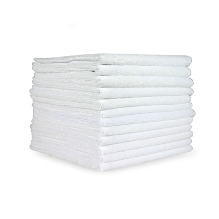 Monarch Brands Microfiber Cloths - 16in x 16in, White, 180PK M915100W-CS